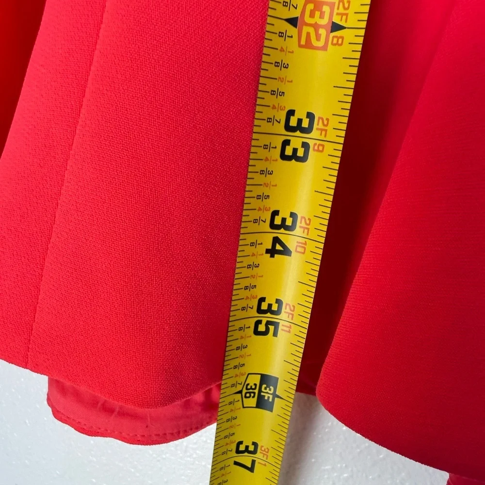 Kate Spade sleeve crepe geranium flounce size 6